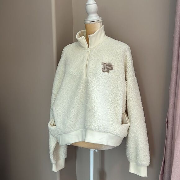 NWT PINK Victoria Secret Teddy Fleece Pullover (size XL) - Picture 6 of 6